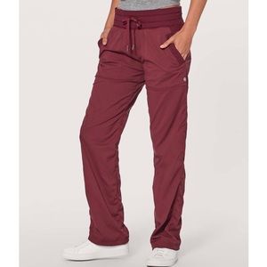 Lululemon burgundy dance studio III pants 4